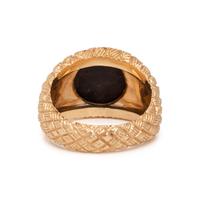 YELLOW GOLD AND ONYX RING