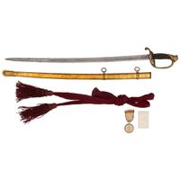 Ames Model 1850 Staff and Field Officers Sword Presented to Capt John Chipman 59th Mass - POW and WIA, with Sash, CDV and GAR Button