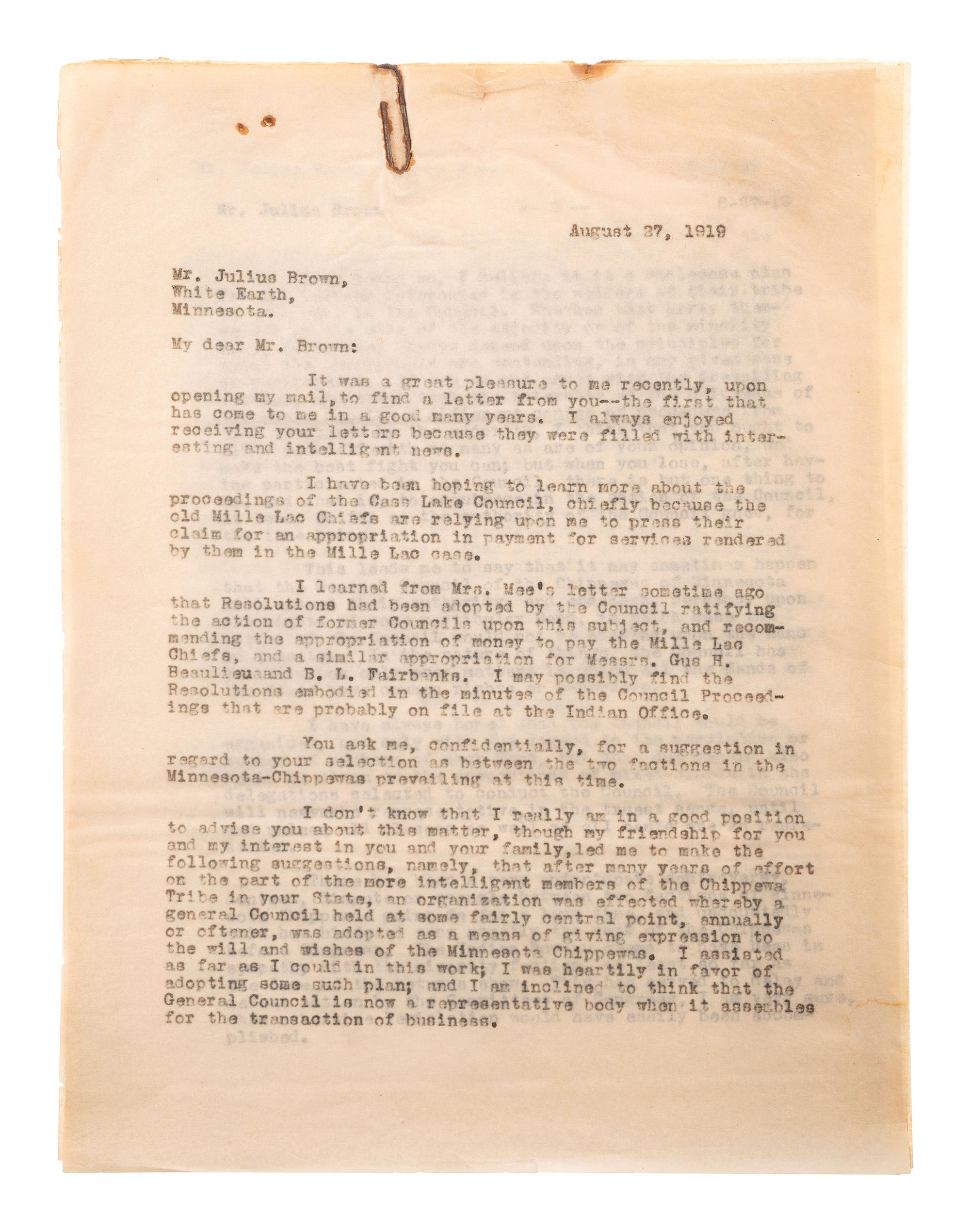[NATIVE AMERICANS]. A group of documents related to the Sioux, Chippewa, and Cherokee Indians, ca first quarter 20th century.