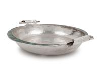 A Mexican Hardstone-Mounted Silver-Plate Tray