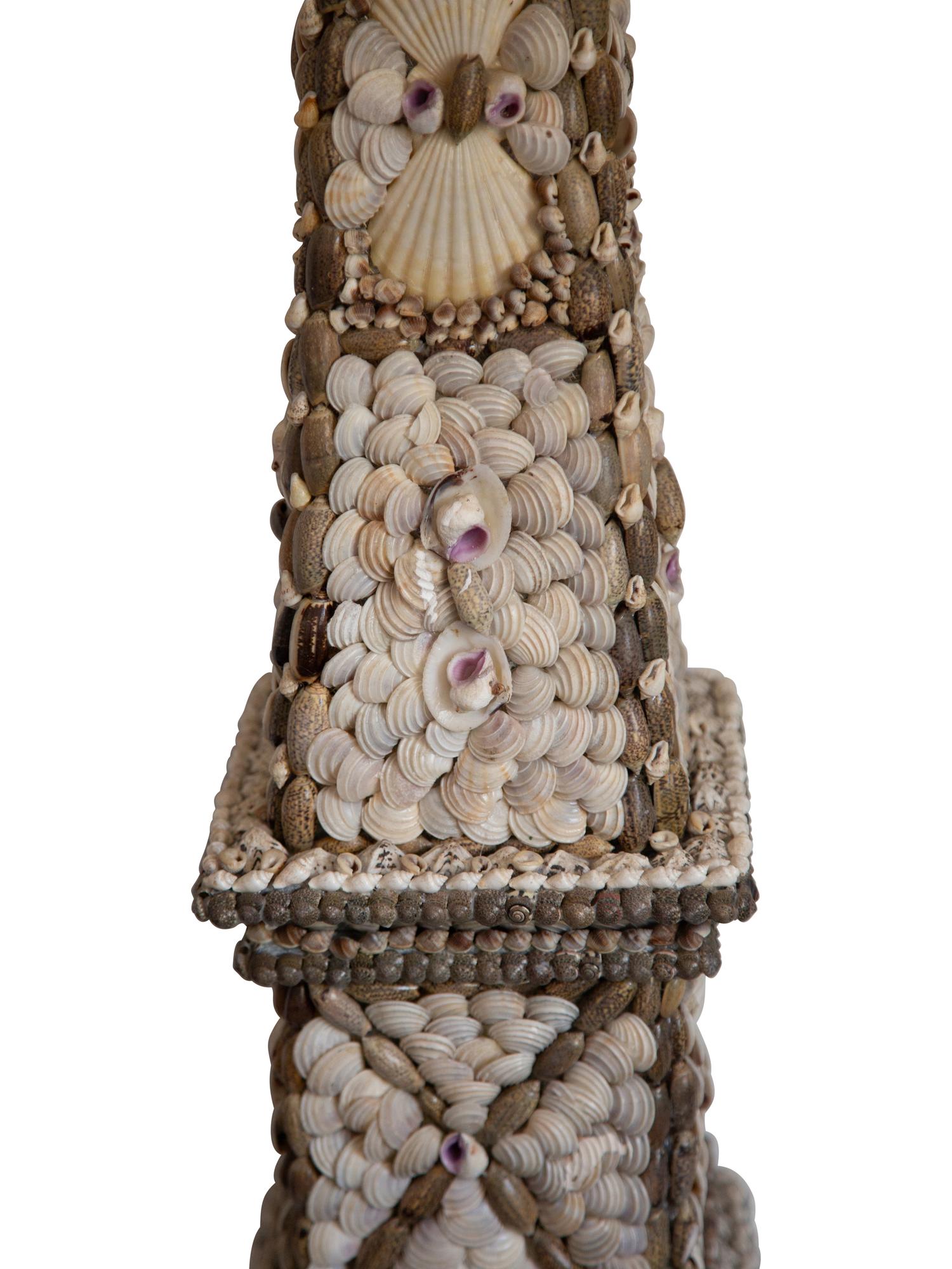 A Pair of Shell Encrusted Obelisks — 20th Century