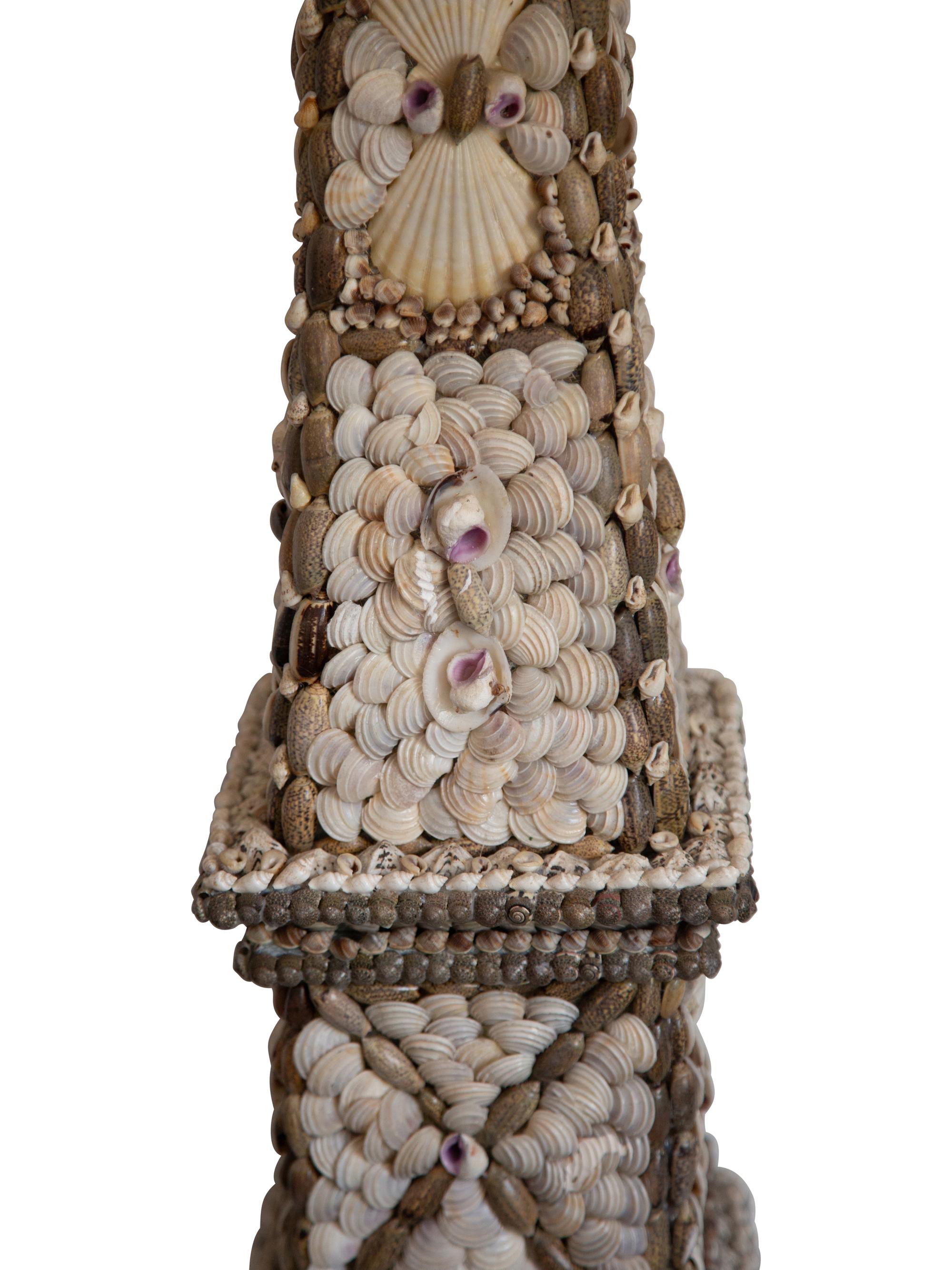 A Pair of Shell Encrusted Obelisks — 20th Century