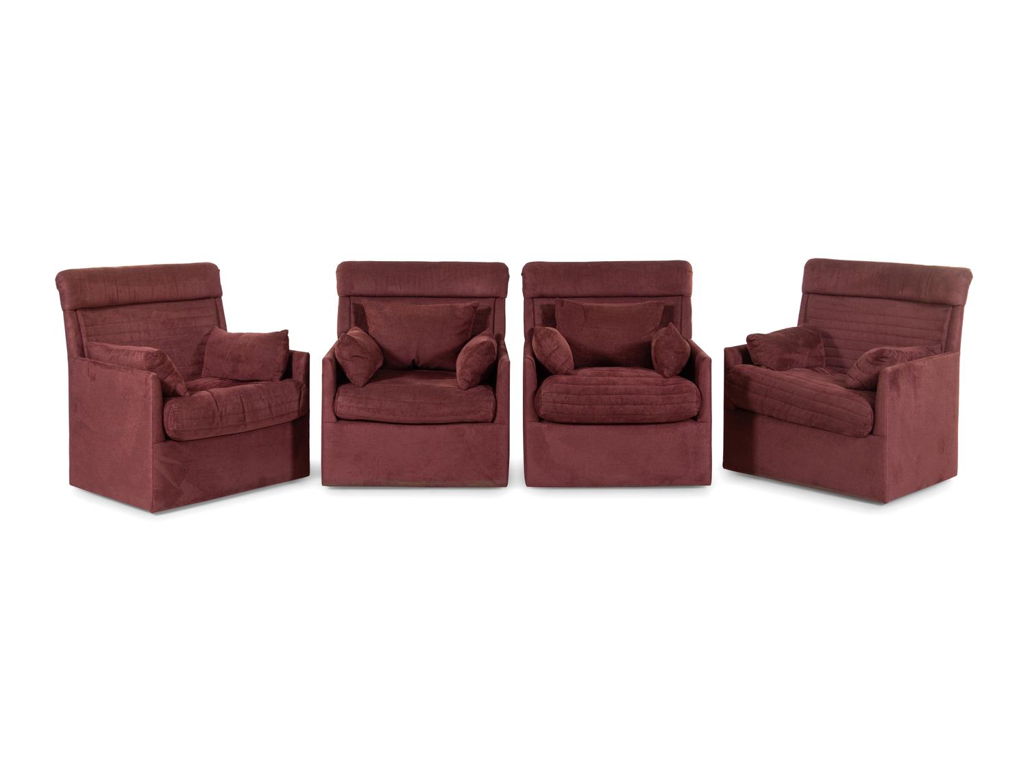 Four Modern Upholstered Armchairs