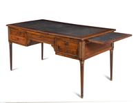 A Louis XVI Style Brass Mounted Walnut Bureau Plat
