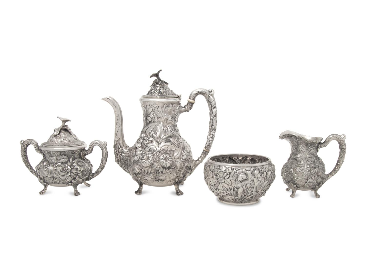 An American Silver Three-Piece Tea Service