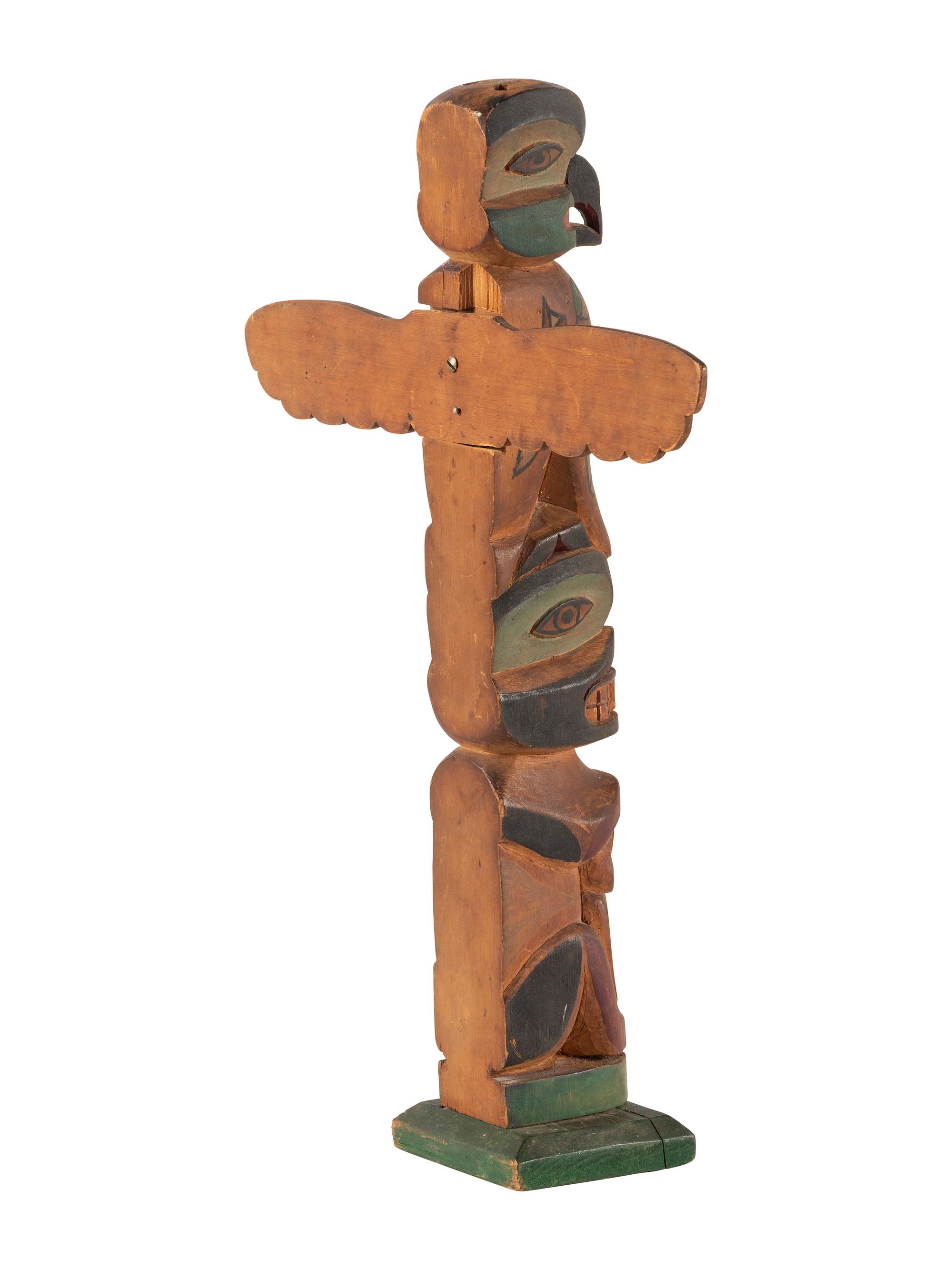 Northwest Coast Polychrome Model Totem Pole