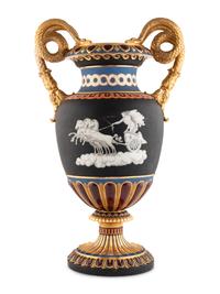 A Rörstrand Monumental Painted and Parcel-Gilt Porcelain Urn