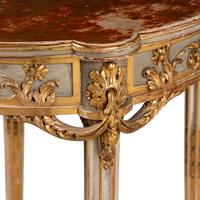 A Louis XVI Style Painted and Parcel Gilt Table