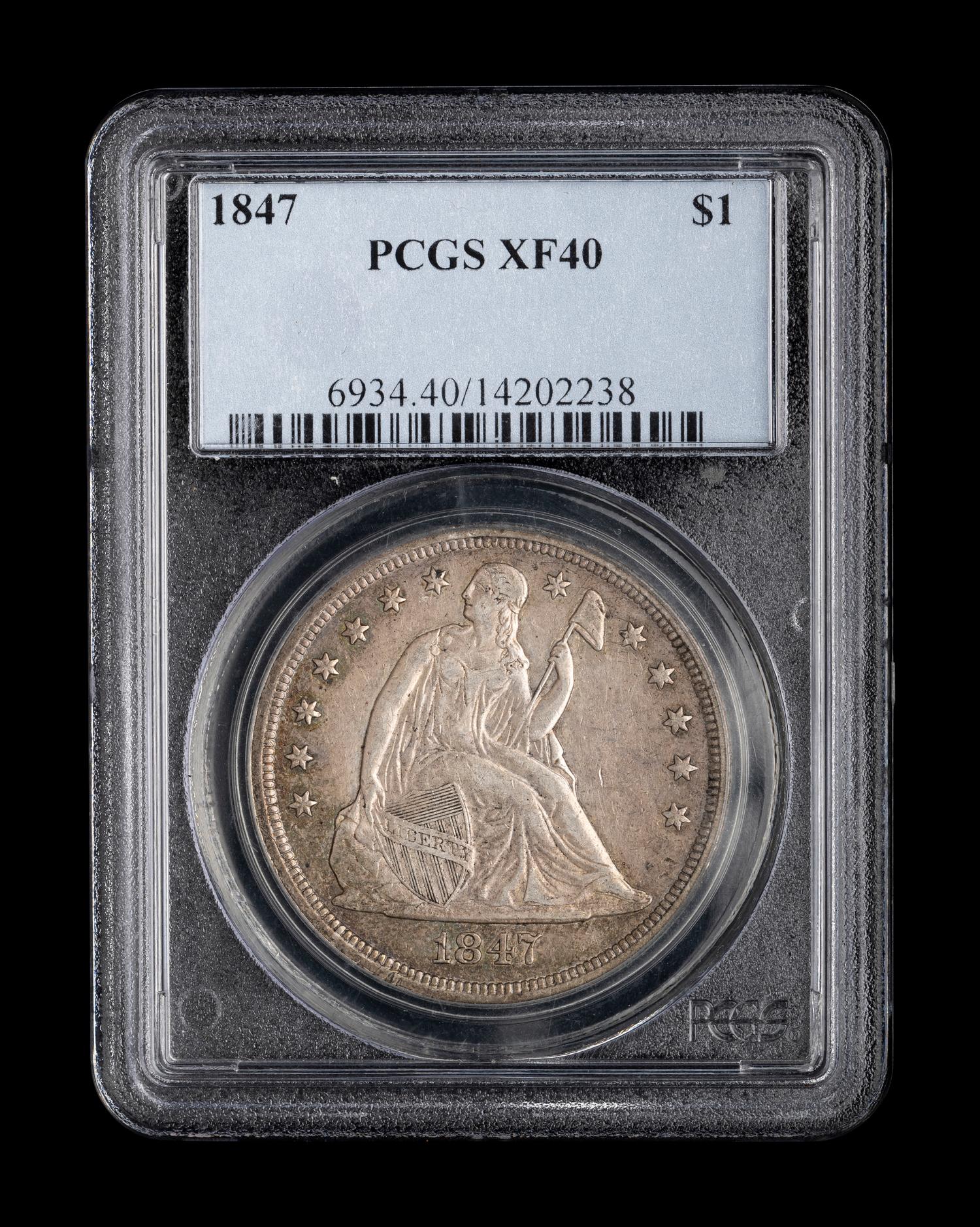 An 1847 Seated Liberty $1 Coin (PCGS XF40)