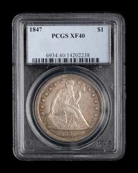 An 1847 Seated Liberty $1 Coin (PCGS XF40)