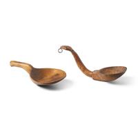 Two Carved and Figured Maple Scoops