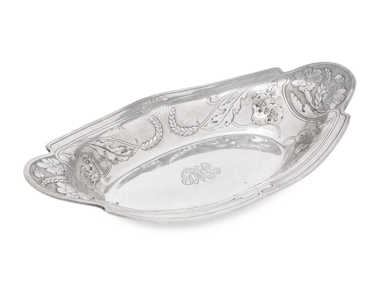 An American Silver Bread Dish