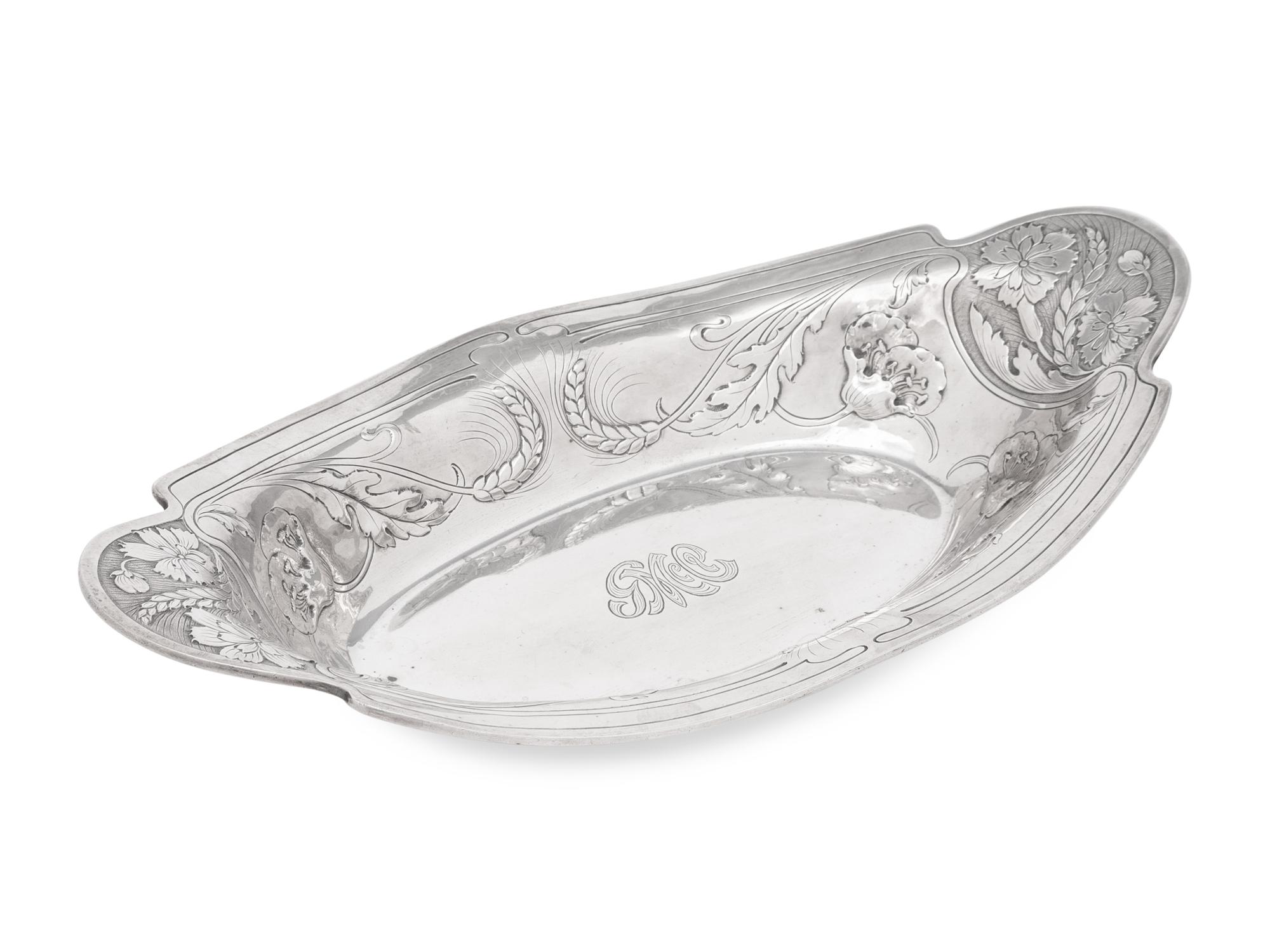 An American Silver Bread Dish