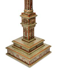 A Pair of George III Green and Red-Painted Column Architectural Elements