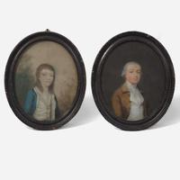 Attributed to the Sharples Family Two Portraits: A Father and Son