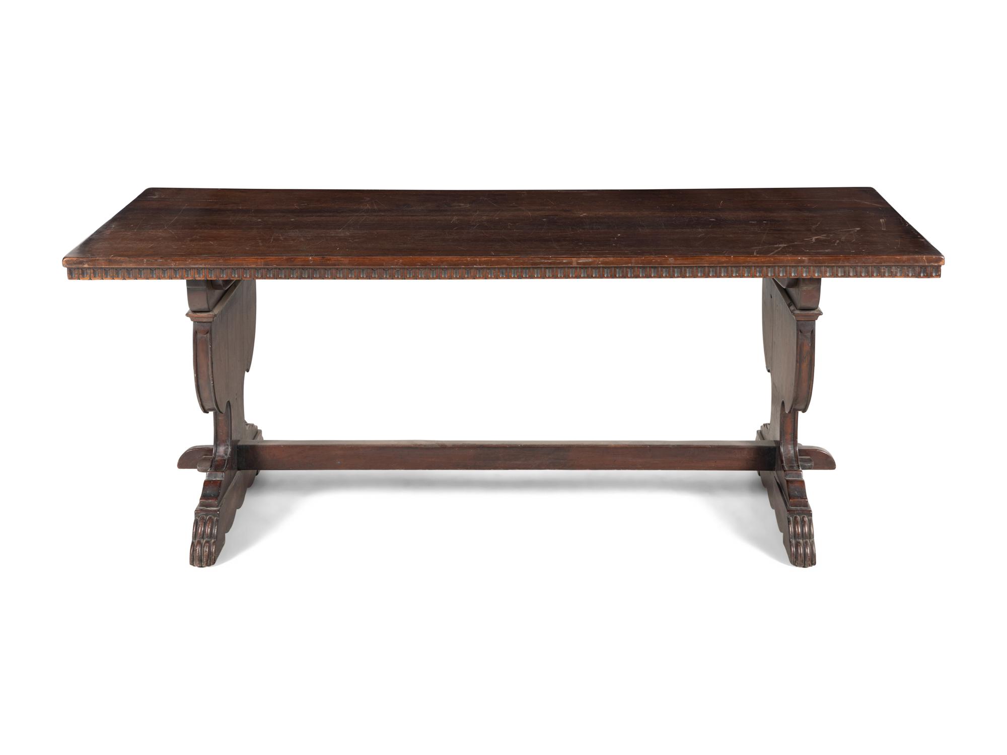 A Renaissance Revival Mahogany Refectory Table