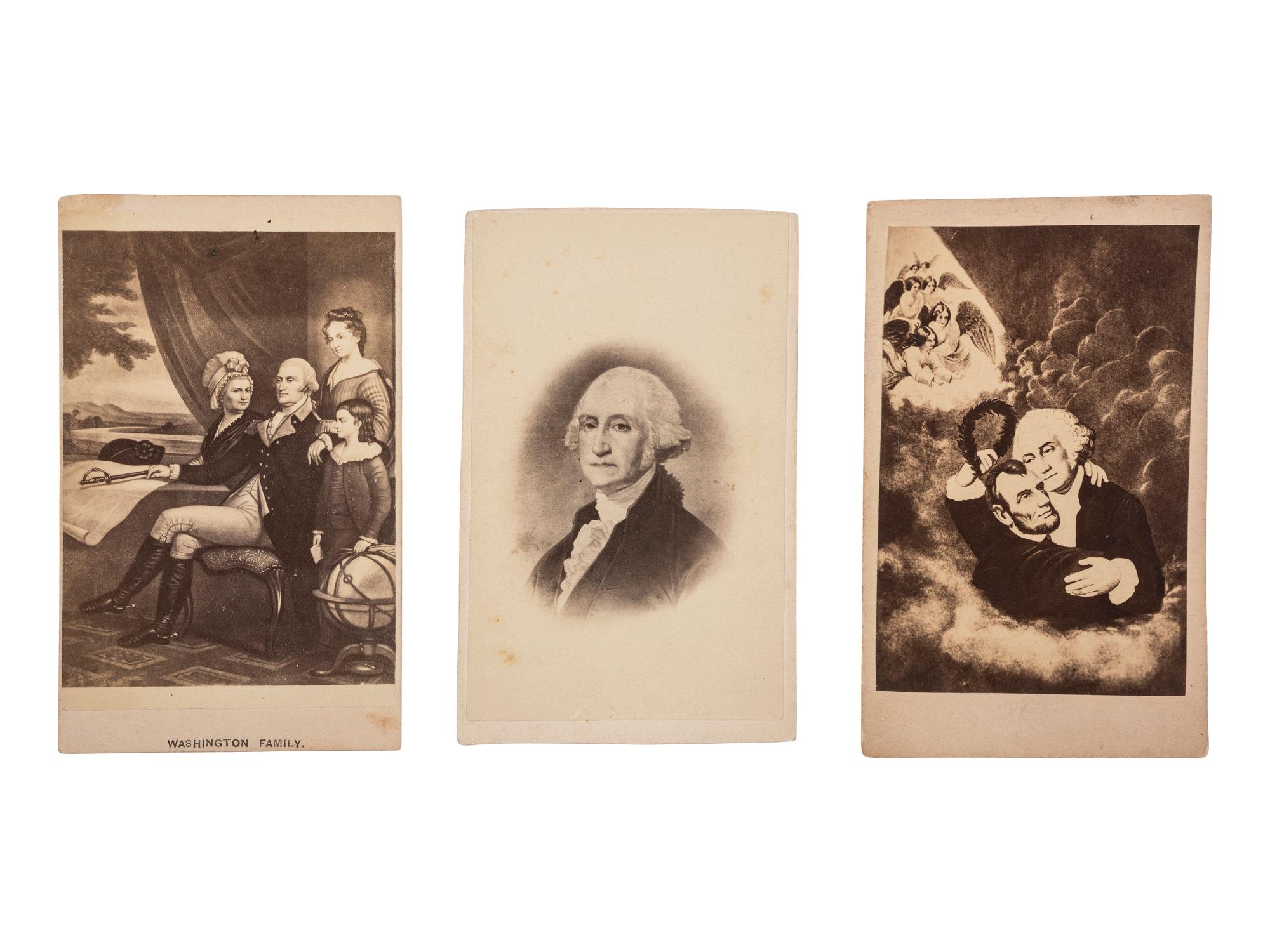 [POLITICS]. A group of 8 CDVs featuring George Washington.