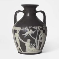 A Fine Solid Black Jasperware Portland Vase UK, 1910s