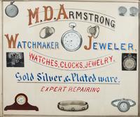 Five Framed Specialty Shop Advertising Hand Colored Prints and Watercolors