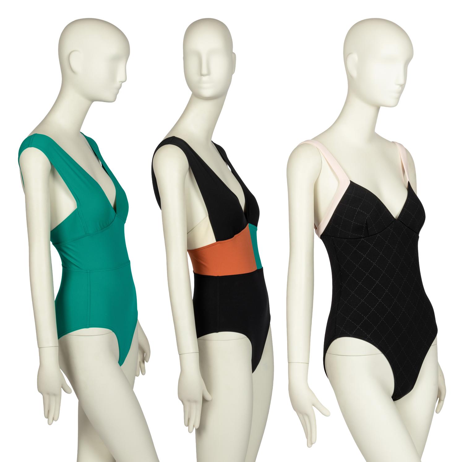 Three Designer Swimsuits: Two Hermès Bathing Suits, One Chanel Bathing Suit