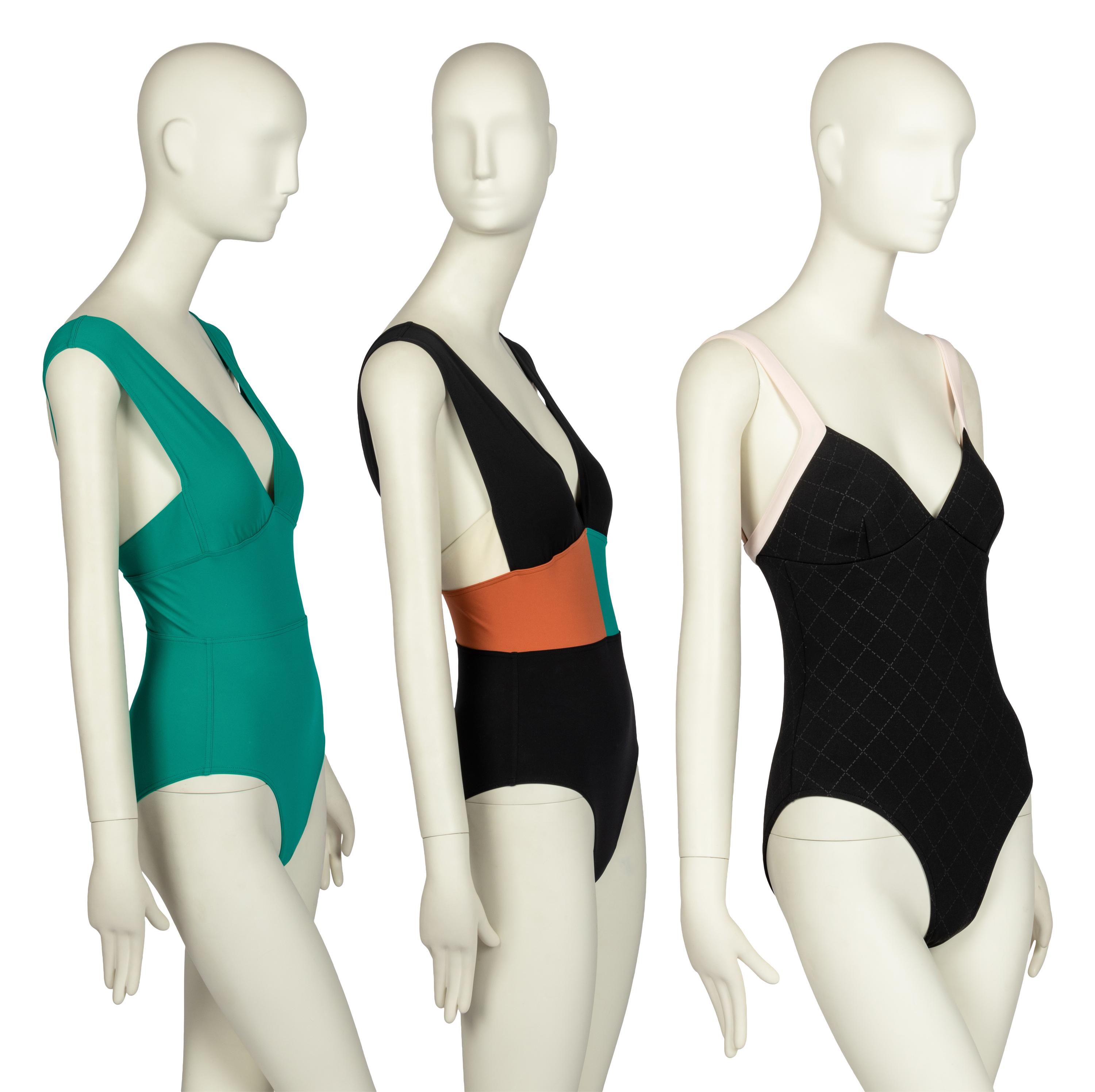 Three Designer Swimsuits: Two Hermès Bathing Suits, One Chanel Bathing Suit