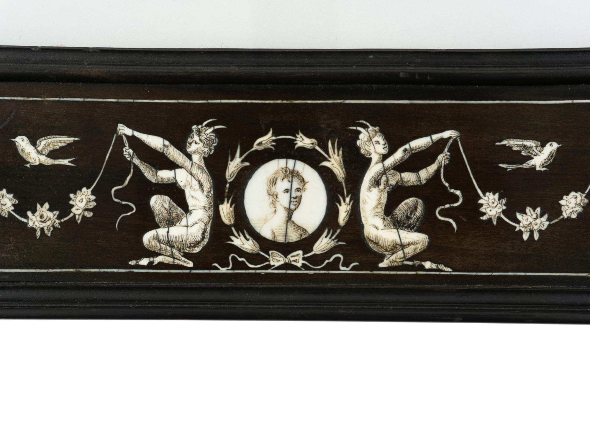 A North Italian Bone Inlaid and Penwork Frame