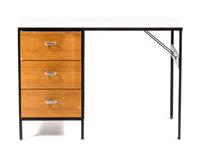 A Walnut Desk, George Nelson for Herman Miller Height 29 1/2 x width 42 x depth 17 inches. — SECOND HALF 20TH CENTURY