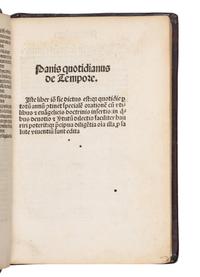 HIERONYMUS de VILLA VITIS. Orationale, seu Panis quotidianus de tempore . [Hagenau: Heinrich Gran, about 1509].