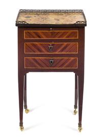 A Louis XV/XVI Transitional Style Table en Chiffonier Height 33 x width 19 x depth 13 inches. — 19TH CENTURY