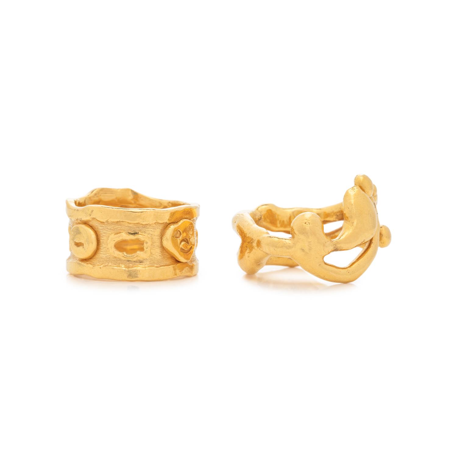 JEAN MAHIE, COLLECTION OF HIGH KARAT YELLOW GOLD RINGS
