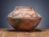 San Lazaro Pueblo Polychrome Pottery Olla