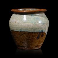 A Small Japanese Phosphatic-Glazed Water Jar Mizusashi, Probably 17th/18th Century