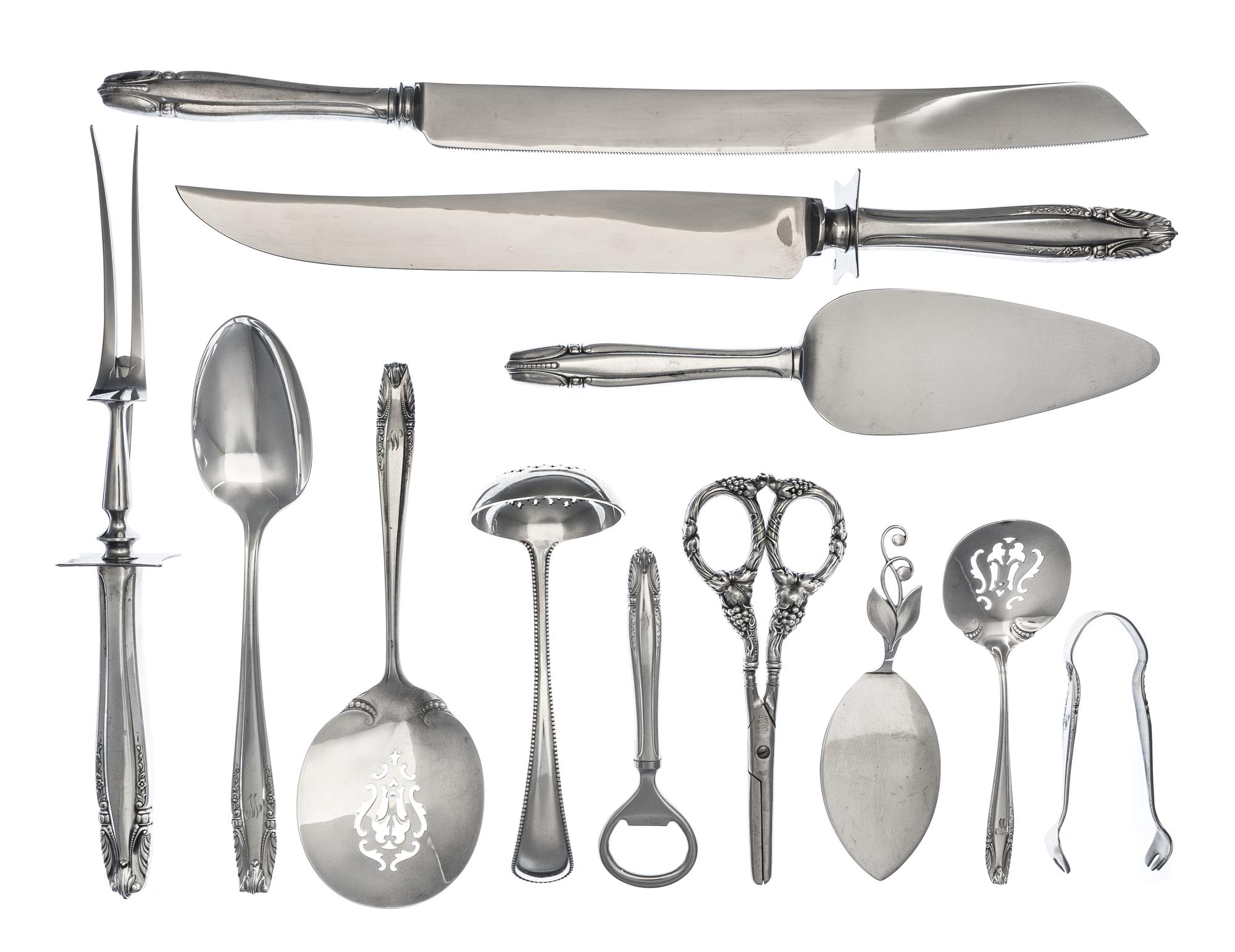 A Collection of American Silver Serving Articles, R. Wallace & Sons Mfg. Co., Wallingford, CT, 1937, Stradivari pattern, comprising: 1
