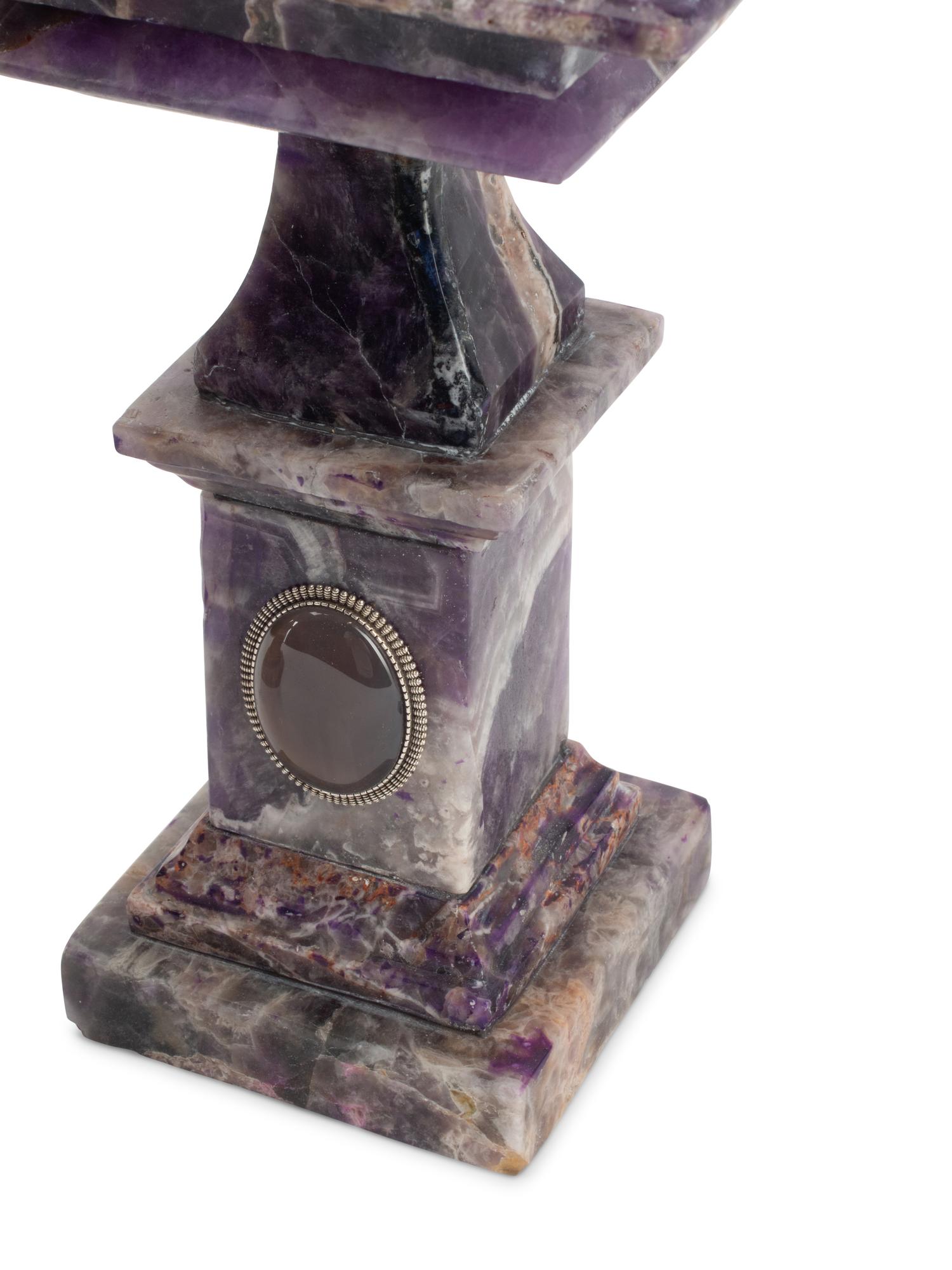 A Pair of Hardstone Square Tazze