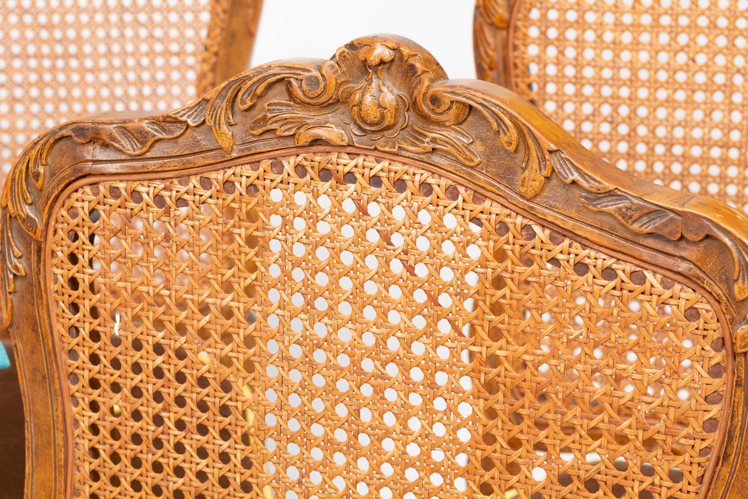 A Set of Eight Louis XV Provincial Style Dining Chairs