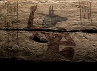 An Egyptian Painted Wood Sarcophagus Panel