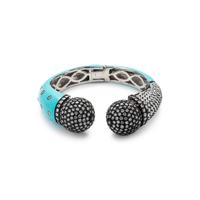 DIAMOND SIMULANT AND ENAMEL CUFF BRACELET