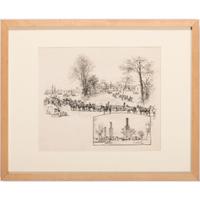 The White House - Before and After the Fire, Pen and Ink Sketch by Alfred R. Waud