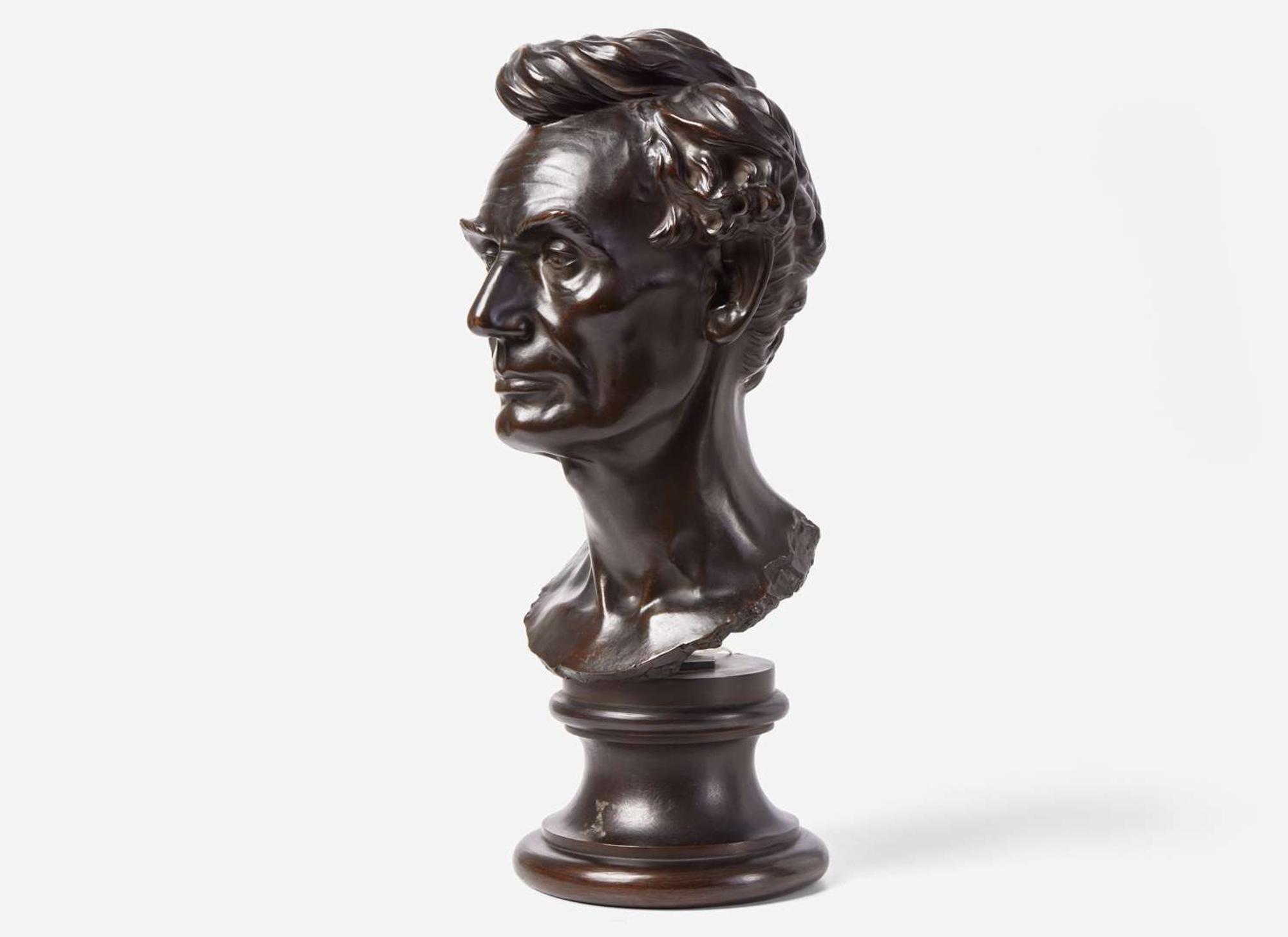 Leonard Wells Volk (1828-1895), Bronze bust of Abraham Lincoln (1809-1865), cast by Roman Bronze Works, New York, NY, early 20th century