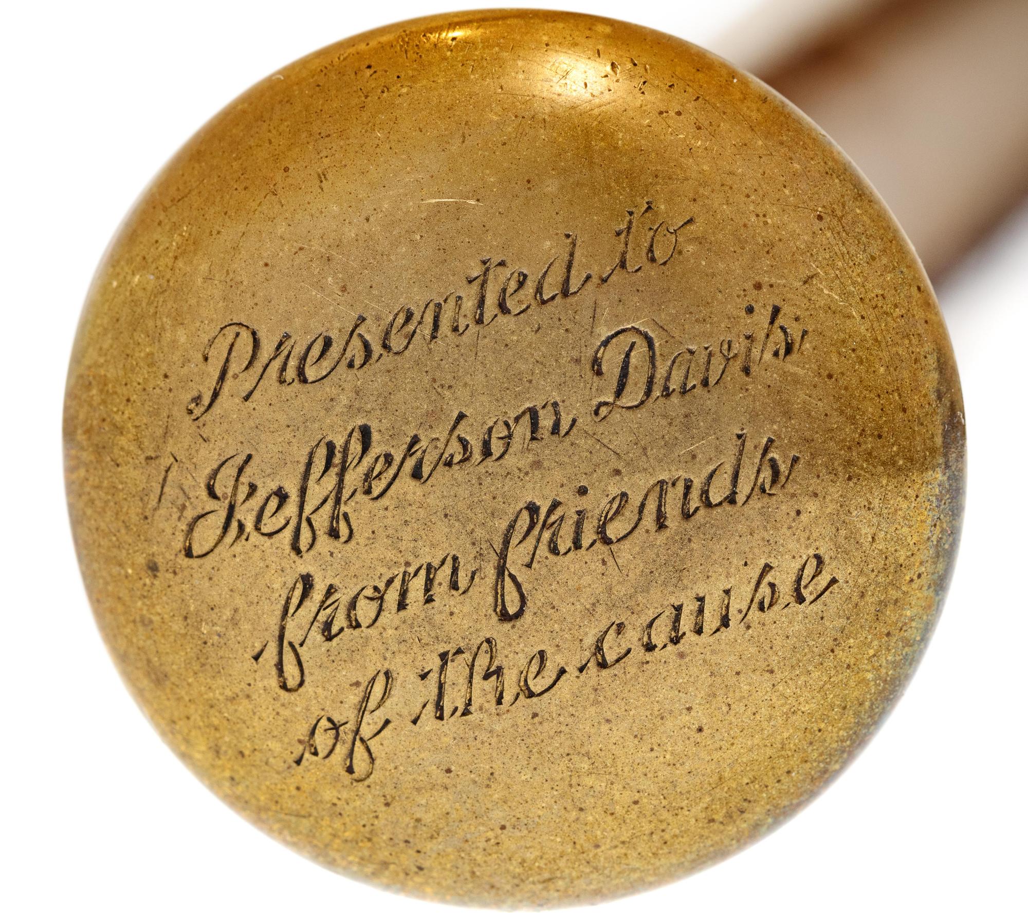 A Brass-Handled Presentation Walking Stick of American Civil War Interest
