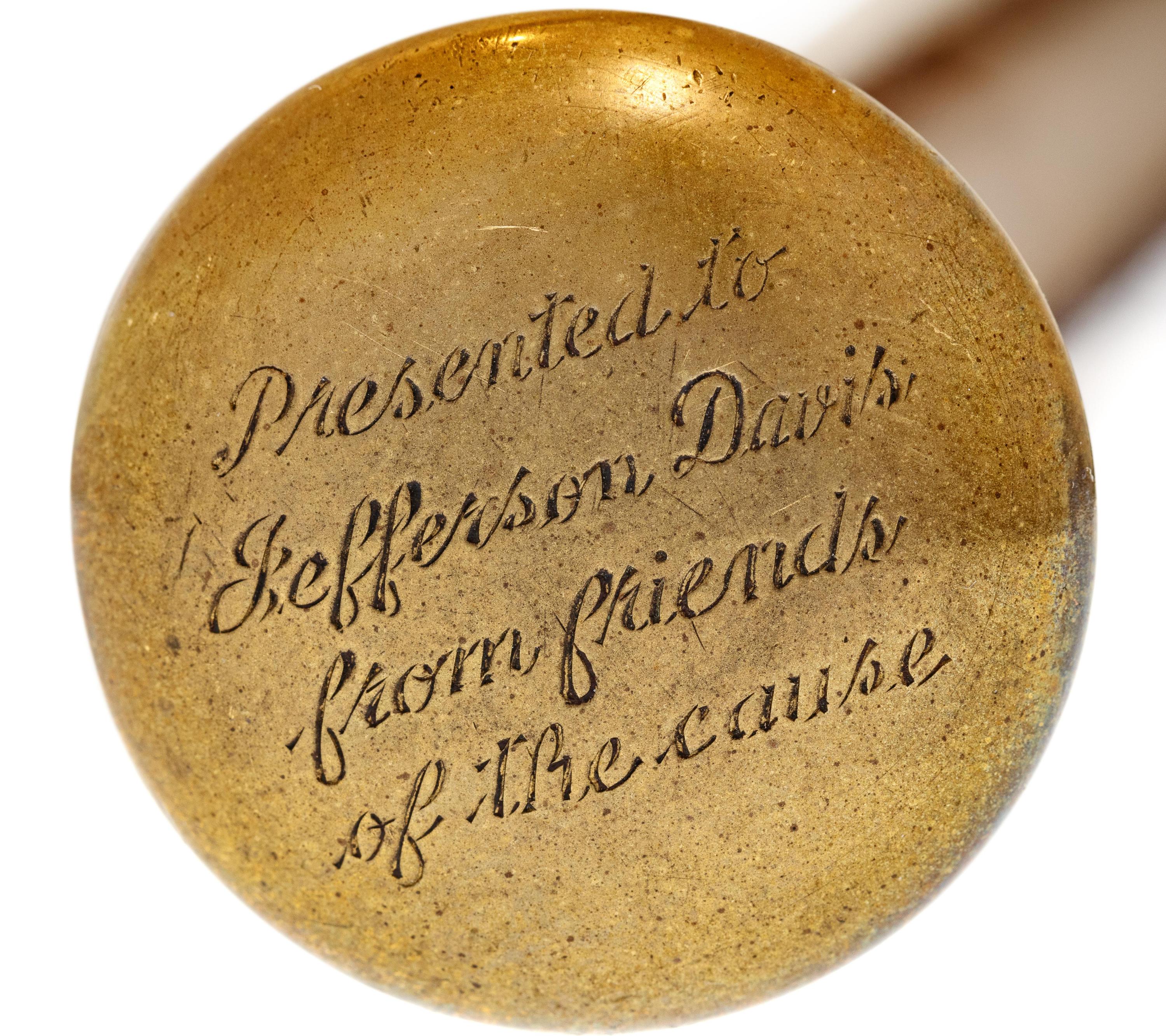 A Brass-Handled Presentation Walking Stick of American Civil War Interest