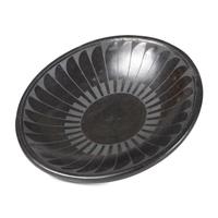 Blackware Plate, with Repeating Feather Design