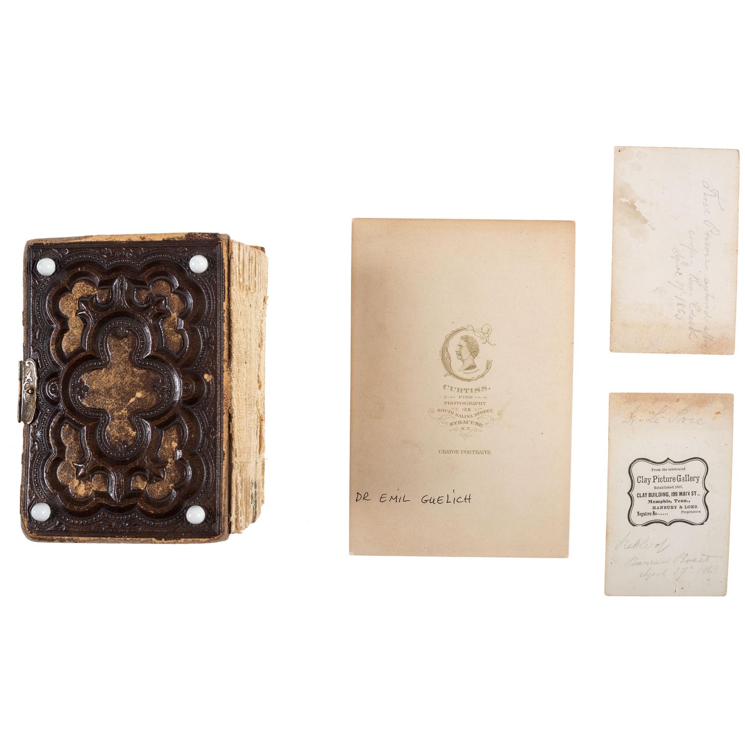 Surgeon Emil Guelich, 9th Illinois Volunteer Infantry. Archive comprising insignia, photographs, and personal items.