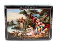 An Austrian Silver, Guilloché and Enamel Table Box