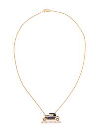 YELLOW GOLD, SAPPHIRE AND DIAMOND CAR NECKLACE