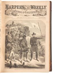[CIVIL WAR]. Harper's Weekly. 305 issues in 6 bound volumes. New York: Harper & Brothers, 1860-1865.