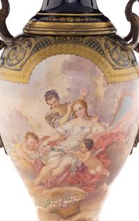 A Monumental Sèvres Style Gilt Bronze Mounted Porcelain Palace Vase