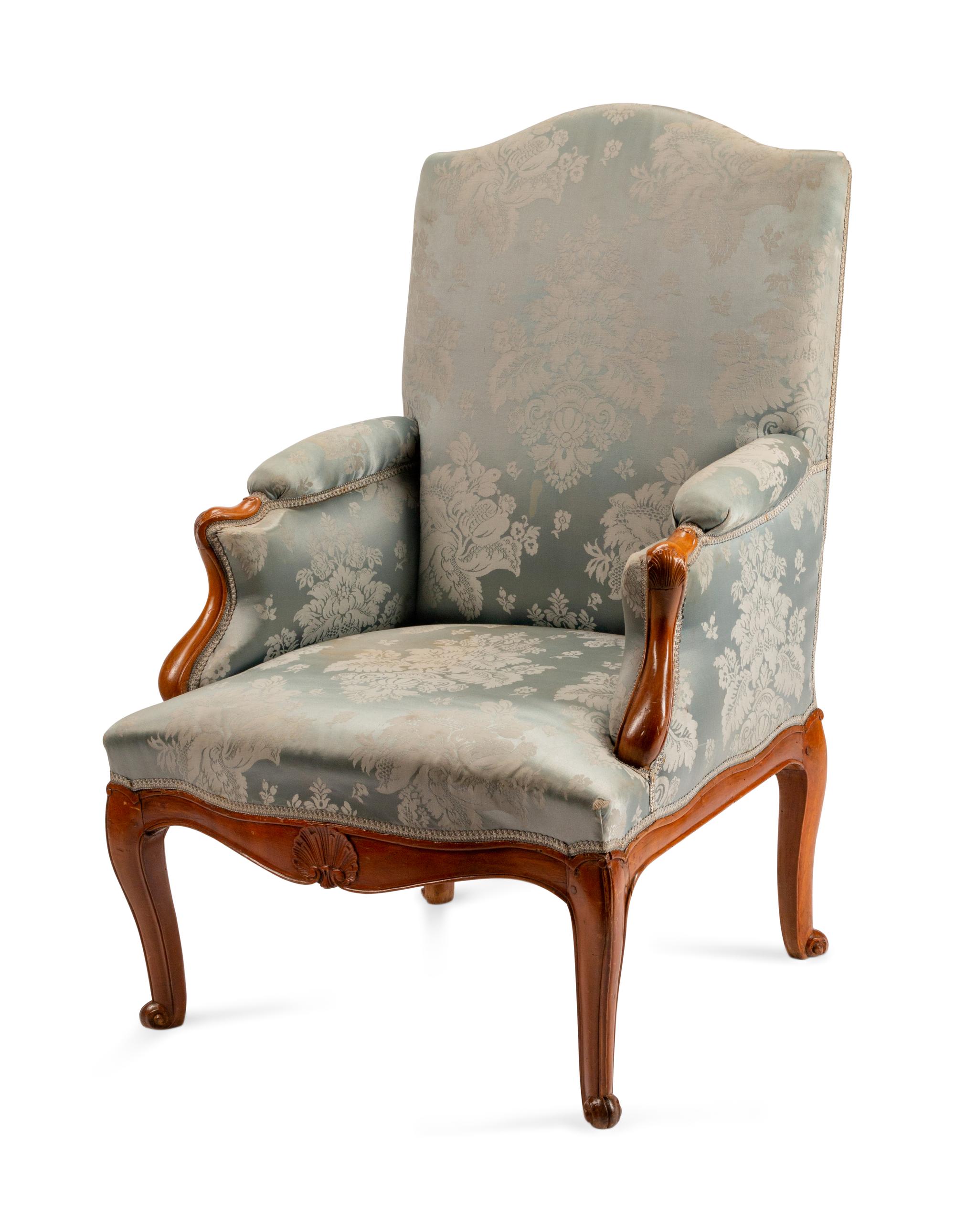 A Louis XV Provincial Walnut Bergere — 18TH/19TH CENTURY