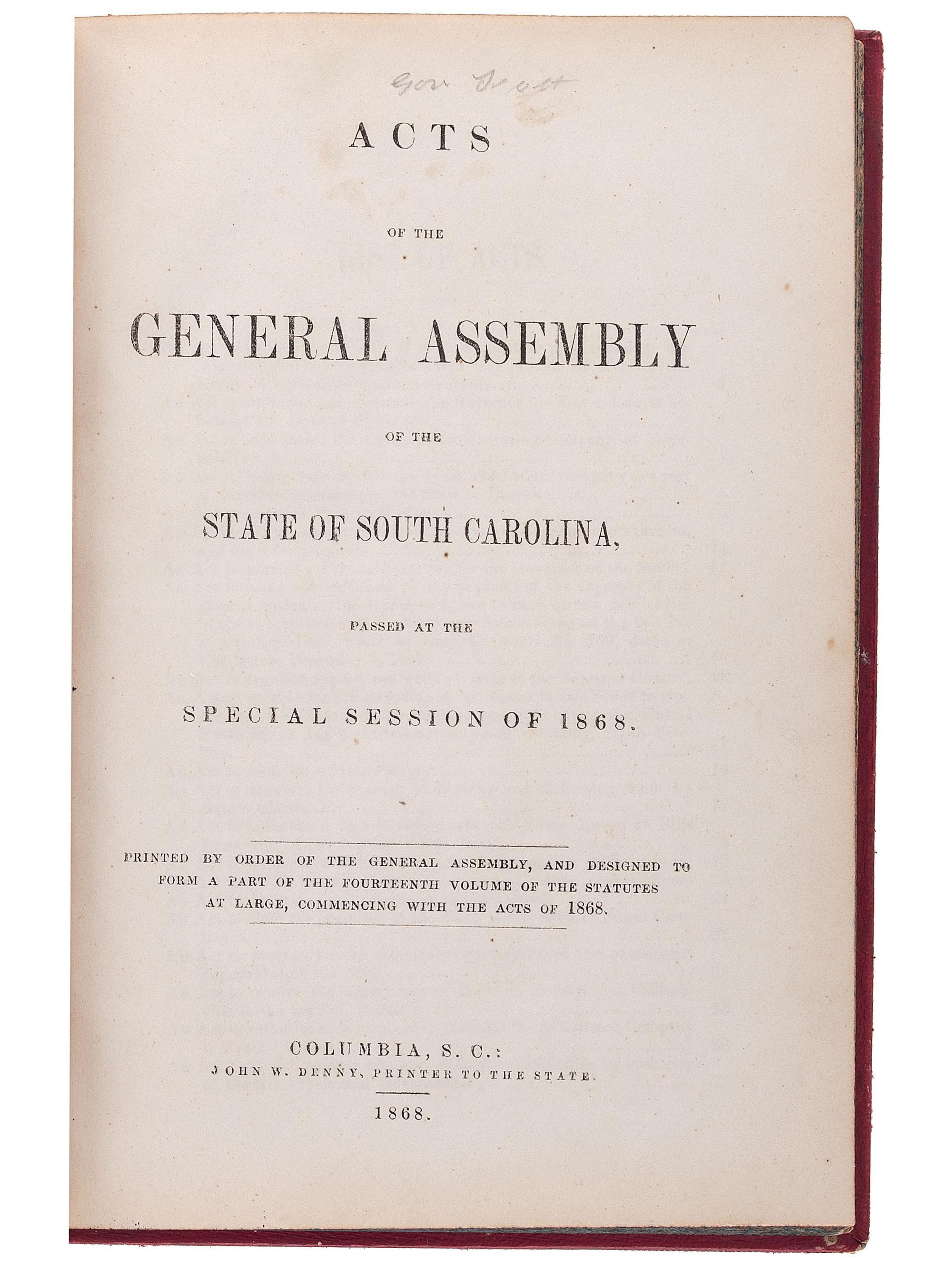 [RECONSTRUCTION - SUFFRAGE]. A group of pamphlets related to African American suffrage and the 14th Amendment, comprising: