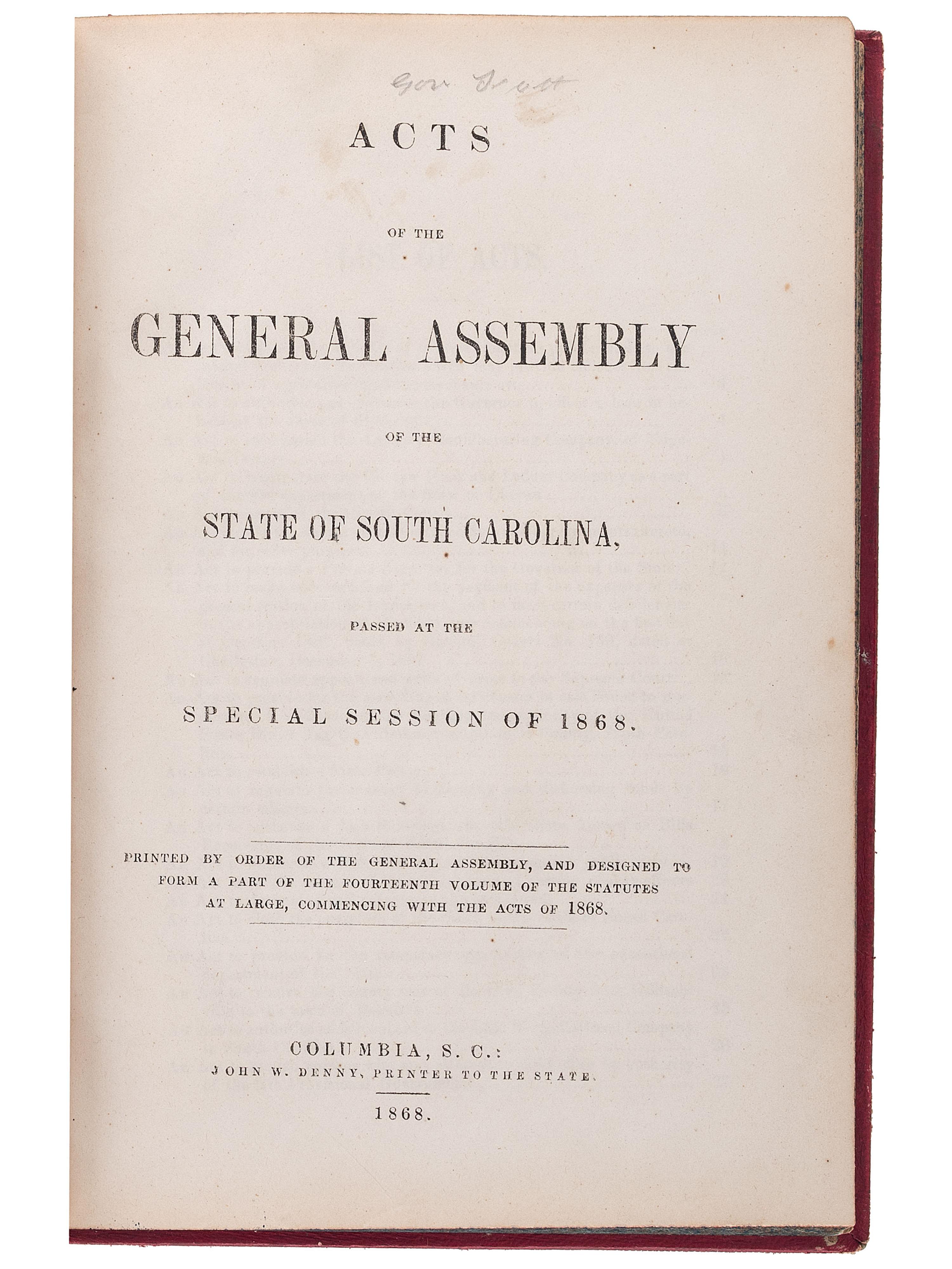 [RECONSTRUCTION - SUFFRAGE]. A group of pamphlets related to African American suffrage and the 14th Amendment, comprising:
